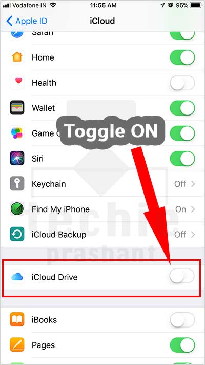 Turn On iCloud Drive iOS10