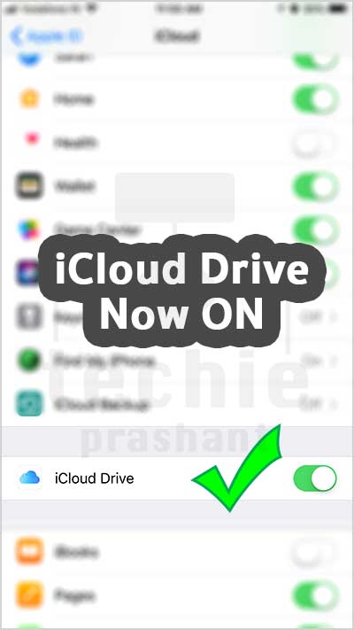 Turn On iCloud Drive iOS11