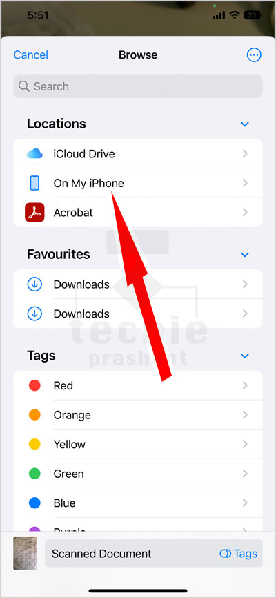 Tap On My iPhone to Save Scanned Document - iPhone / iPad Files App