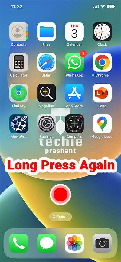 Long Press Home Screen iPhone, iPad