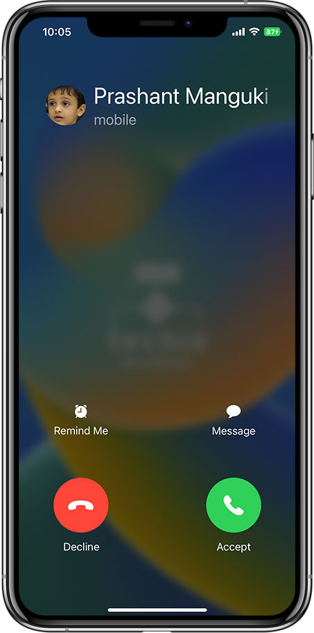 It will Show Full Screen Call interface in iPhone