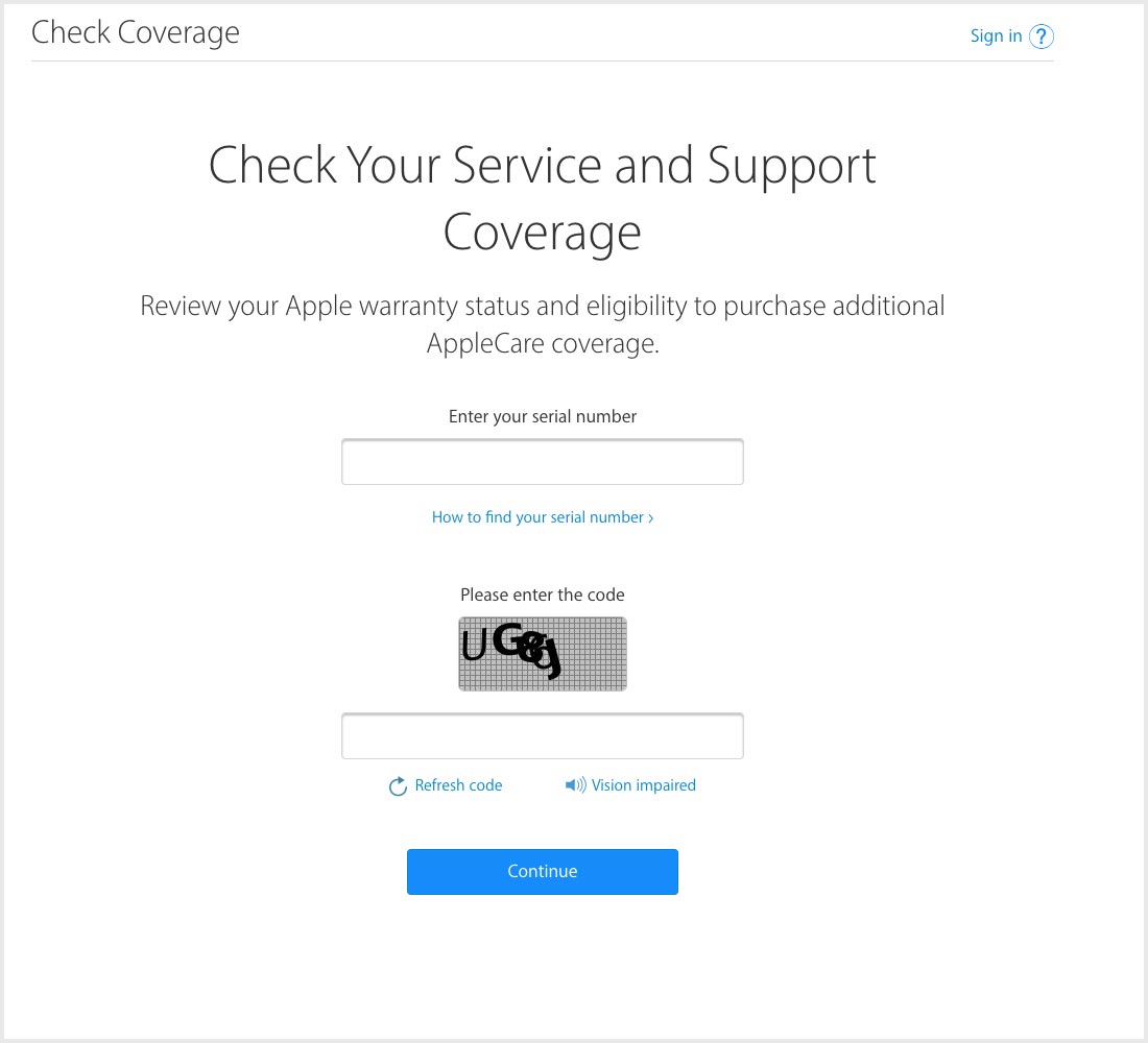 Check iPhone Service and Support Coverage from web.