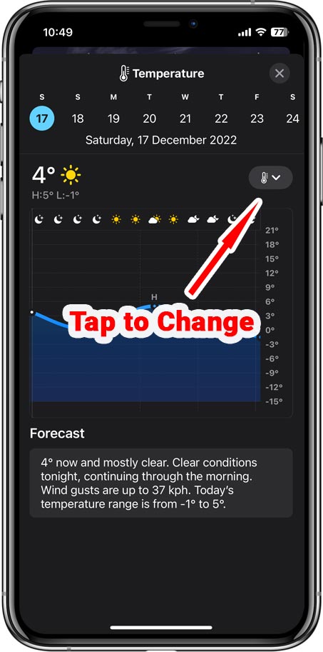 Tap.to Change weather condition