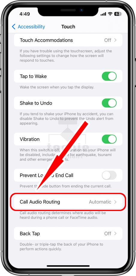 Tap Call Audio Routing iOS 16