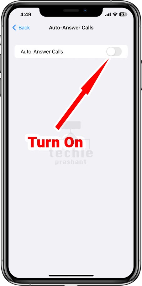 Turn on Switch - Auto Answer Calls iOS 16