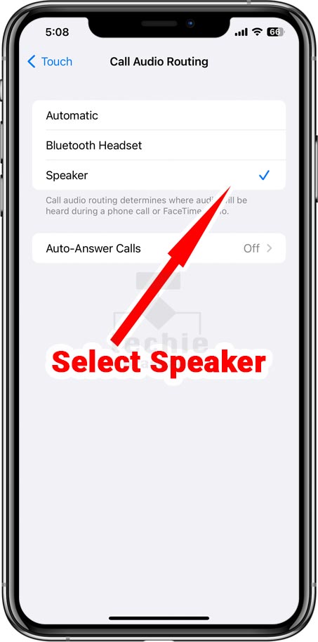 Select Speaker from Call Audio Routing