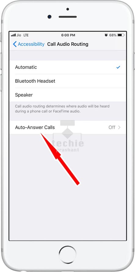 Tap Auto Answer Calls  in iOS 12