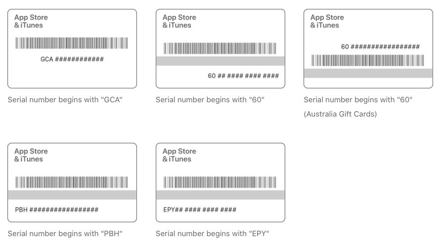 App Store and iTunes Gift Card Serial Number